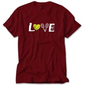 Resim Tennis Love Kırmızı Tişört Kırmızı 