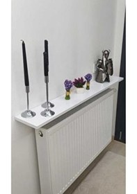 Resim Mdf Beyaz Petek Üstü Duvara Monte Uçan Raf Dresuar Beyaz 