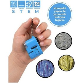 Resim Temel Cep Mikroskobu 60x Led Ve Uv Işıklı Taşınabilir Mavi Mikroskop 