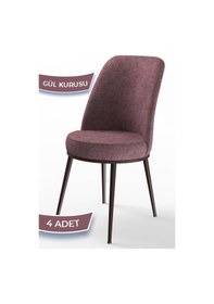 Resim Canisa Concept Dexa Serisi Gülkurusu Renk 4 Adet Sandalye, Renk Gülkurusu, Ayaklar Kahverengi Gül Kurusu 