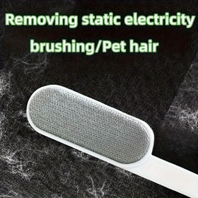 Resim 1 adet PetPro Yeniden Kullanılabilir Tüy Toplama Fırçası, Giysiler, Yatak Örtüleri, Koltuk, Mobilya, Halı için Manuel Toz Alma Aracı - Plastik Saplı Statik Elektrik Giderici, Elektrik Gerektirmez, Giysiler için Tüy Toplama Fırçası 