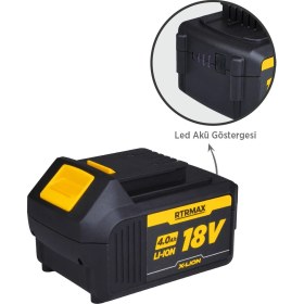 Resim RTRMAX X-Lion Akü Yedek Batarya 4.0 Ah 18V Termal Koruma ve Led Gösterge Özellikli 