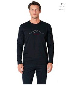 Resim Pierre Cardin 6101 Erkek Uzun Kollu Bisiklet Yaka Pijama Takımı-siyah-siyah-s Çok Renkli 