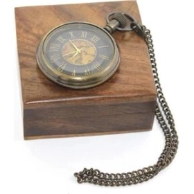 Resim MCM Group Ahşap Kutulu Pirinç Köstekli Saat Model 8 