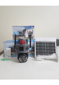 Resim Tekrenkmarket Okam Pro 6020 Güneş Enerjili 10 X Zoom Gece Görüş 15mp 3 Lens 4g Akıllı Kamera 