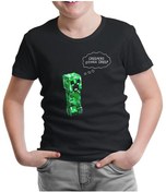 Resim Minecraft - Creepers Gonna Creep Siyah Çocuk Tshirt 