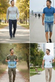 Resim Yün Korse %100 Angora Giydirmeli ince Unisex Bel Korsesi - Isı Tutucu, Lastik Geçmeli Bel Destekleyici - 6 / L 