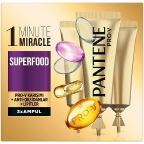 Resim Pantene Ampul 1 Dakikada Mucize Superfood 3'lü 15 ml 