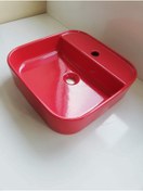 Resim GÜRAL VİT Nova 42 X 42 Cm Mobilya Üstü Lavabo Kırmızı 