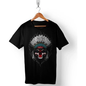 Resim Kendim Seçtim Calavera Indıa Hindistan Kuru Kafa Skull Erkek Tişört 