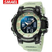 Resim Hanyang Yeşil Samel Yeni 8049 Izle Erkek Saatler 50 M Su Geçirmez LED Dijital Ekran Çalar Saat Ordu Askeri Spor Kronograf Saat Erkekler Için (Yurt Dışından) 