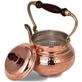 Resim Turna Bakır İtalyan Demlik El Dövme Kırmızı Turna1961-1 