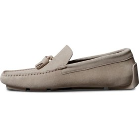 Resim Calvin Klein %100 Dana Süet Taupe Erkek Loafer Drıver Tassels Su 