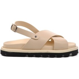 Resim Bej Kadın Düz Sandalet 150 Z Bej 