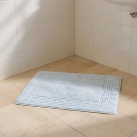 Resim Mavi Greek Ayak Havlusu - 50x70 Cm, 245 Gr,%100 Pamuk, Spa Ve Otel Banyo Paspası, Günlük Kullanıma Uygun Gri 