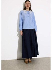 Resim DeFacto A Kesim Basic Düz Poplin Maxi Tesettür Etek E4369AX25SPNV28 