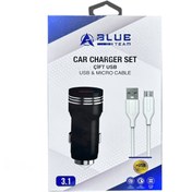 Resim BlueTeam Araç Şarj Adaptörü Micro Çift Girişli Fast Charger 3.1a Hızlı BlueTeam BCC-03 Mc 