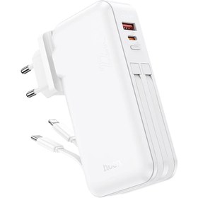 Resim toyigoo Hoco J126 USB-A+Type-C Çıkışlı Type-c+Lightning Kablolu 10000mAh Powerbank Şar - tyigo4577-89 