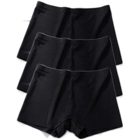 Resim 3 Adet Kadın Dikişsiz Görünmez İz Yapmaz Mini Şort Boxer Siyah Çok Renkli 