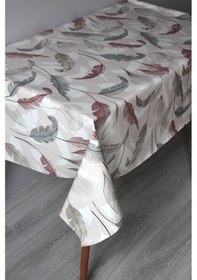 Resim Elyaf Silinebilir Pvc Muşamba Masa Örtüsü 1254-2 Tüyyaprak Pembe 