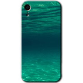 Resim Bera Aksesuar Apple iPhone Xr Kılıf Hd Desen Baskılı Arka Kapak + Temperli Cam - Derin Deniz 