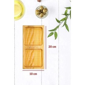 Resim Mediterian İki Bölmeli Ahşap Yağ ve Sirke Standı, Kare Taban, Kahverengi, 1 L 