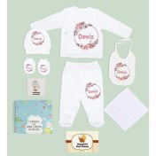 Resim Bk Kids Kişiye Özel Beyaz Hastane Çıkışı, Anne-Bebek Günlüğü, Yeni Doğan Bebek Giyim Hediyesi, 9 Parça Bebek Hediye Seti-5 