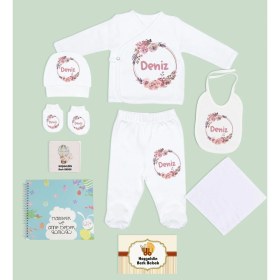 Resim Bk Kids Kişiye Özel Beyaz Hastane Çıkışı, Anne-Bebek Günlüğü, Yeni Doğan Bebek Giyim Hediyesi, 9 Parça Bebek Hediye Seti-5 