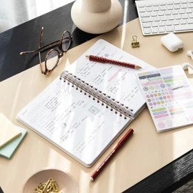Resim 2026 A5 Spiralli Haftalık Ajanda 12 Aylık - Kahverengi 
