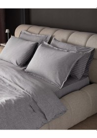 Resim Madame Coco Andre Çift Kişilik Pamuklu Jakarlı Saten Nevresim Takımı - Açık Gri Gri 