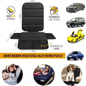 Resim Çocuk ve Bebek Oto Koltuğu Koruma Minderi - Uyumlu, Kolay Temizlenebilir ve Leke Tutmaz 