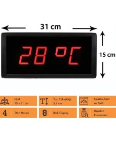 Resim Loyka STN-574 Işıklı Termometre Saat 