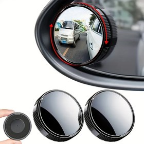 Resim YASEENLIN 360 Derece Görüş Alanı Aynaları - Küçük Yuvarlak Arka Görüş Aynası Kırmızı Ok Göstergeleri ile Daha İyileştirilmiş Park ve Geri Çekme Yardımı, Çoğu Araç İçin Evrensel Uyumluluk, Park Güvenliği | Modern Araç Aksesuarları | Pürüzsüz Yüzey Lens, Araç Aksesuarları 