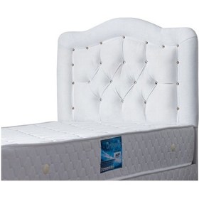 Resim Setaymobilya Baza, Şah Beyaz Tek Kişilik Baza + Başlık + Deluxe Yatak 