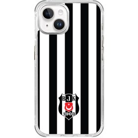Resim Beşiktaş Çubuklu Logo Şeffaf Telefon Kılıfı - iPhone 15 Pro 