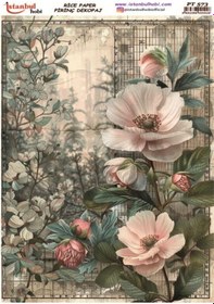 Resim Pirinç Dekopaj Kağıdı 30x42cm Pt-573 Çiçekler 