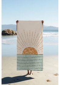 Resim Dijital Baskı Plaj Deniz Havlusu Soyut Güneş Desenli Peştamal Hvl0153 Renkli 