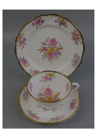 Resim Vintage Royal Albert "georgina"1930'lardan Çay Takımı 14 Parça Pembe 