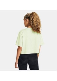 Resim Under Armour Kadın Ua Boxy Crop Logo Kısa Kollu Tişört 1386845-383 Yeşil 
