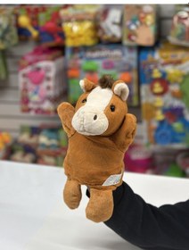 Resim Peluş 25 Cm El Kuklası Kahverengi At Kukla Çok Renkli 