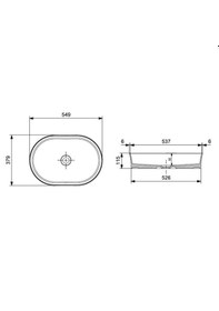 Resim Bocchi Sottile Slim Line Tezgah Üstü Elips Lavabo Parlak Sarı 55 x 38 CM 