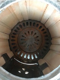 Resim Paslanmaz Termosifon basınçlı Katı Yakıt ALT Sobası çapı: 37 cm 