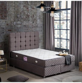 Resim Setaymobilya Baza, Duke Çift Kişilik Antrasit Baza + Başlık + Deluxe Yatak 