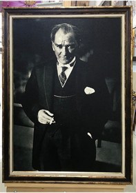 Resim Çerçeveli Mustafa Kemal Atatürk Kanvas Tablo 