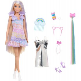 Resim Barbie Upuzun Muhteşem Saçlı Bebekler Saç Tasarım Oyun Seti JCT72 