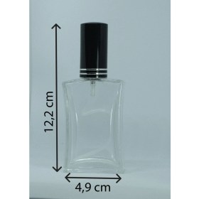 Resim Parfüm Şişesi 50 ml (2 Adet) Içbükey Siyah Kapak Plastik Valf Boş Şişe 