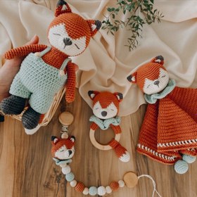 Resim Amigurumi Sevimli Tilki Oyuncağım - 4lü Bebek Seti 