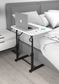 Resim Depolife Eğim Yükseklik Ayarlı Laptop Sehpası Kahvaltı Ders Çalışma Bilgisayar Ofis Yemek Masası Metal Ayak 