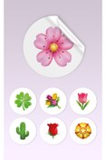 Resim Hafsa Ticaret Teşekkür Etiketi Sticker (70 Adet) Flowers Tema 