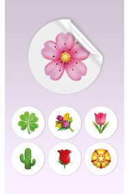 Resim Hafsa Ticaret Teşekkür Etiketi Sticker (70 Adet) Flowers Tema 
